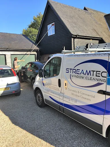 Streamtec Window Cleaning specialist using pure water reach and wash system in Brentwood, Essex